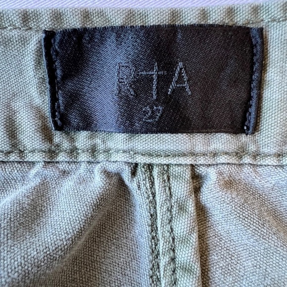 RtA Theodora ankle length army green distressed soft cotton pants - Picture 8 of 11